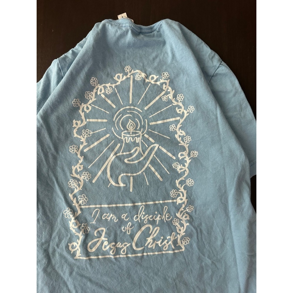 Bella Canvas I Am A Disciple Of Jesus Christ Graphic T-Shirt Blue Medium